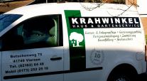 Firmenfahrzeug mit Krahwinkel Haus & Gartenservice Beschriftung